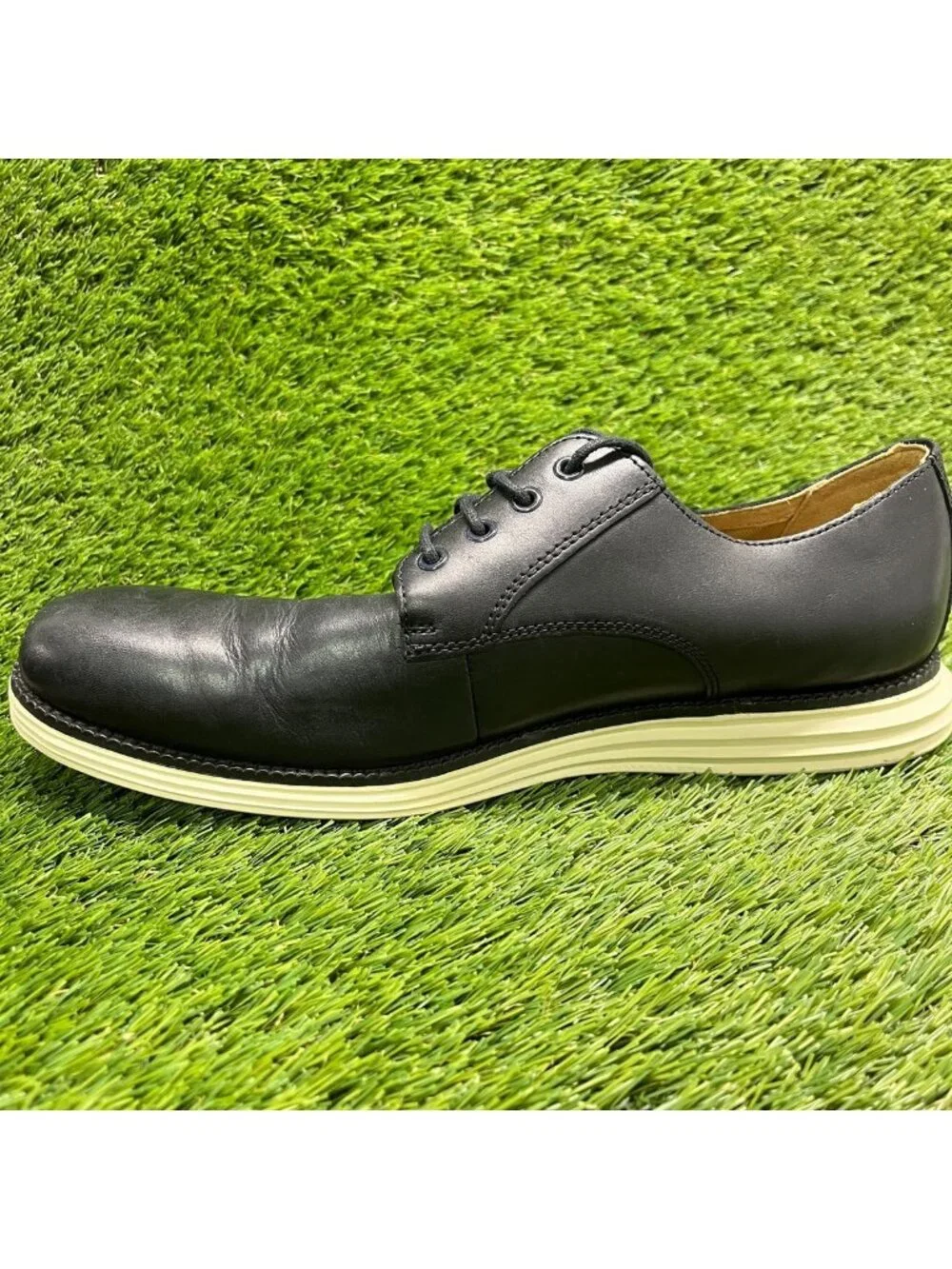 Cole Haan OriginalGrand Mens Size 11 Black Casual Leather Plain Toe Oxford Shoes
